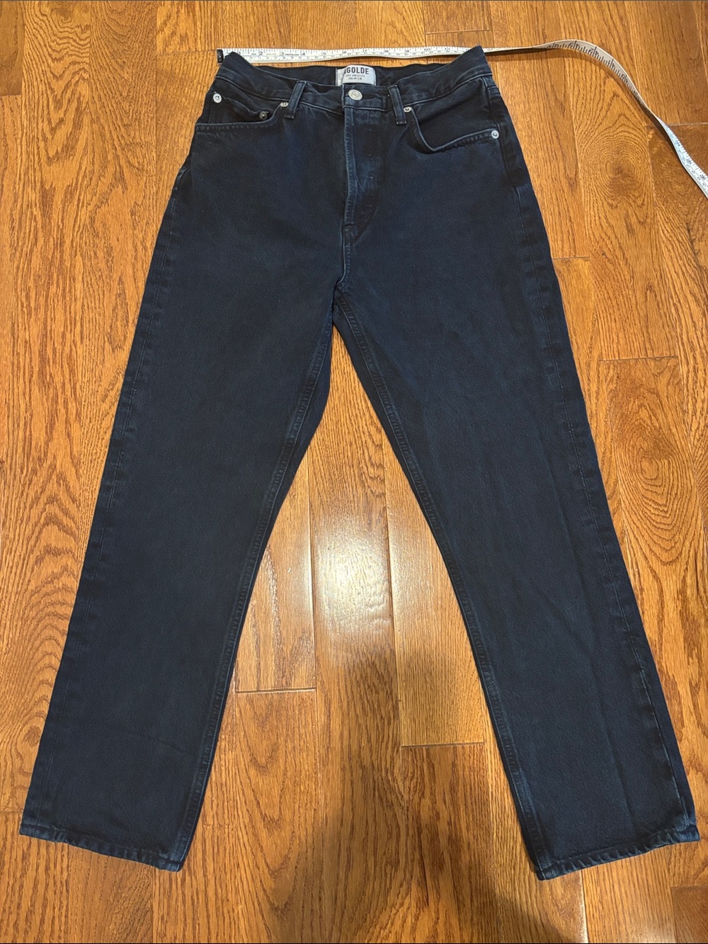 Agolde Riley High Rise women’s Straight Jeans with button fly ankle length EUC